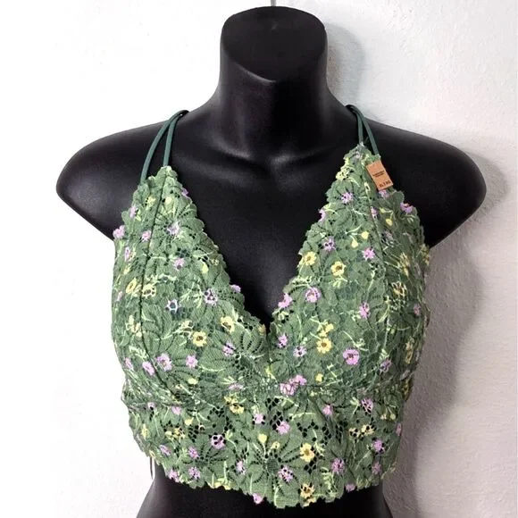 Victoria’s Secret PINK Green Floral Bralette XL - Picture 5 of 8